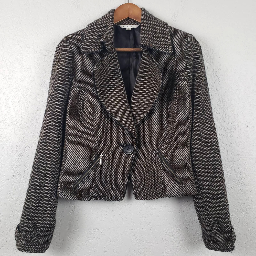 CAbi Single Button Tweed Blazer - 8